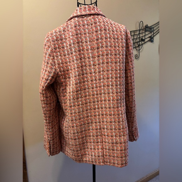 Liz Claiborne Orange Tweed Blazer like new condition size 12 - Picture 5 of 6